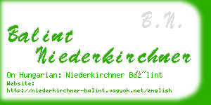 balint niederkirchner business card